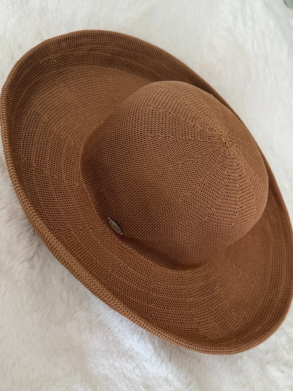 Chic Scala Women’s Terracotta Ribbon Wide Brim Sun Hat - One Size
